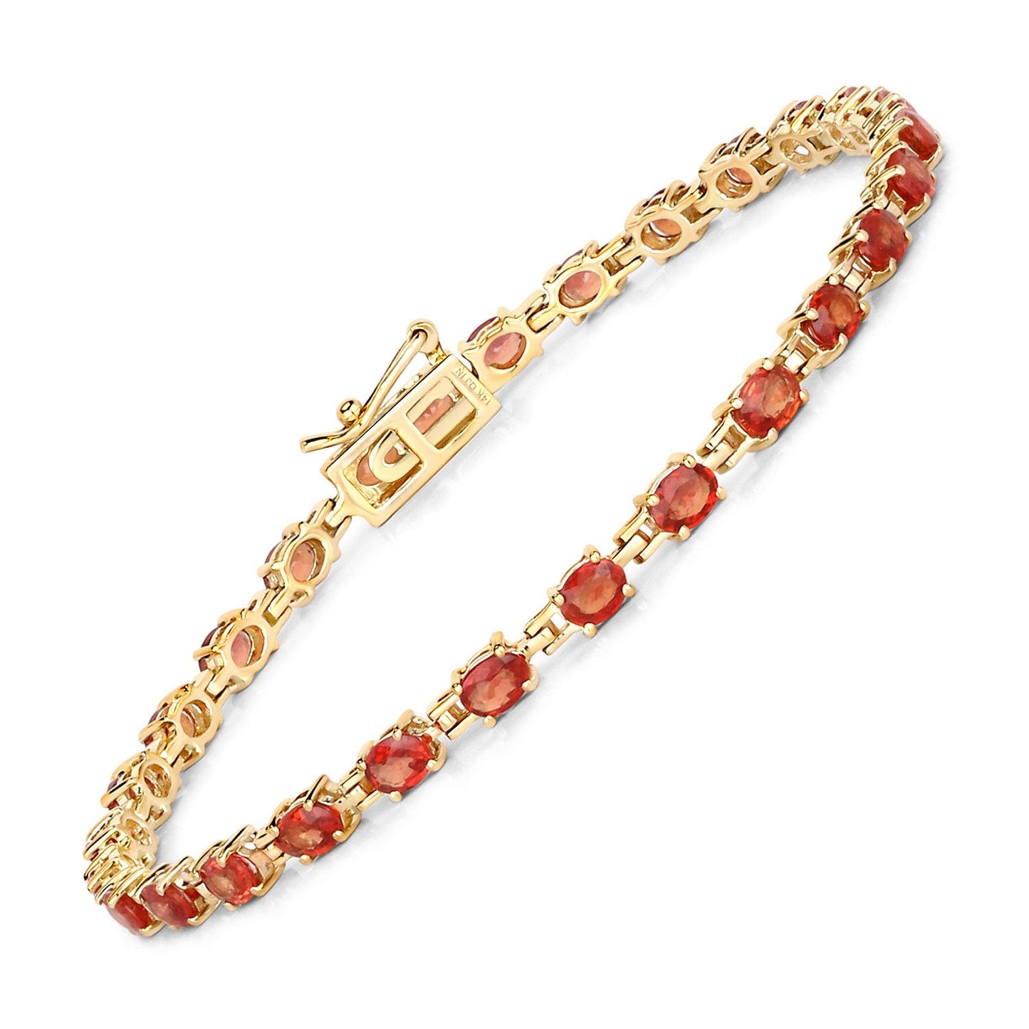 Bracelet 7.00ct orange sapphire in 14K yellow gold link chain by Bids.com on Tampa Home & Garden Store