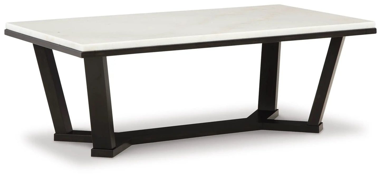 Fostead Rectangular Cocktail Table White Espresso