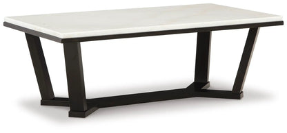Fostead Rectangular Cocktail Table White Espresso