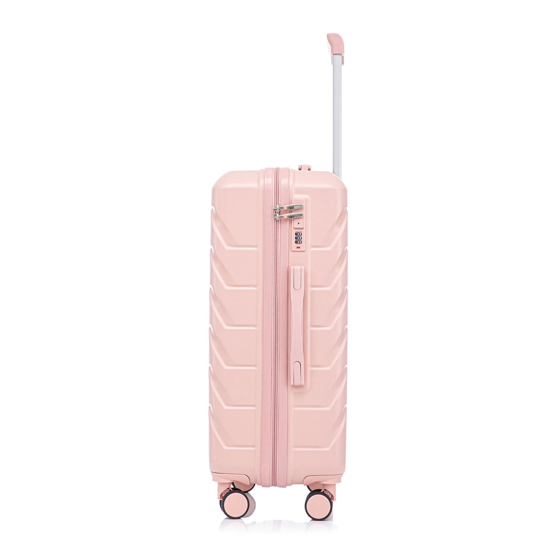 Pink 3-piece spinner luggage set with combination lock, hard-shell HouseOfZazla on Tampa Home & Garden Store