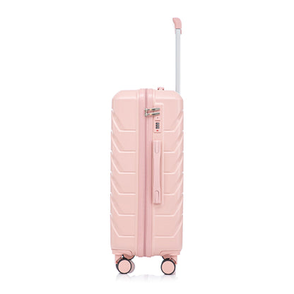 Pink 3-piece spinner luggage set with combination lock, hard-shell HouseOfZazla on Tampa Home & Garden Store