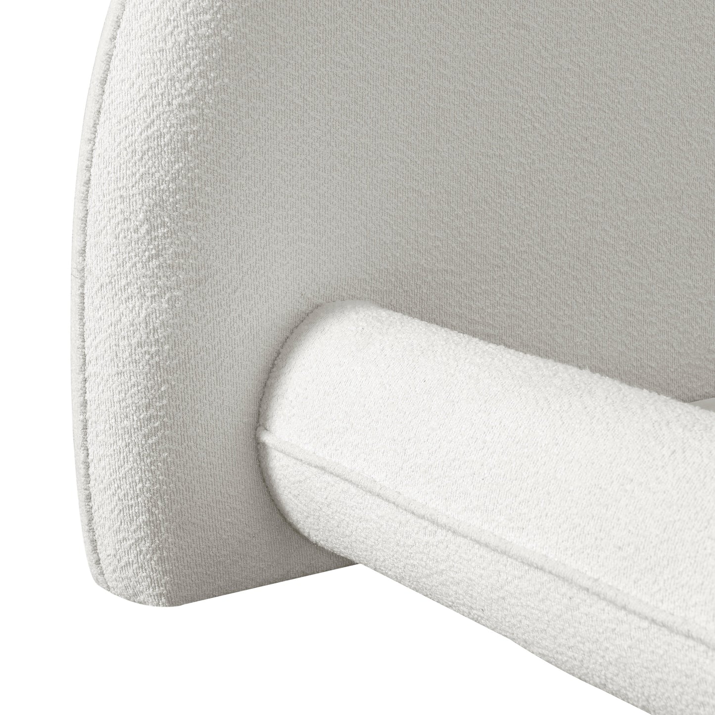 Plush Boucle King Bed Frame with Thick Headboard