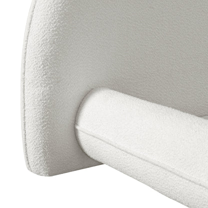 Plush Boucle King Bed Frame with Thick Headboard