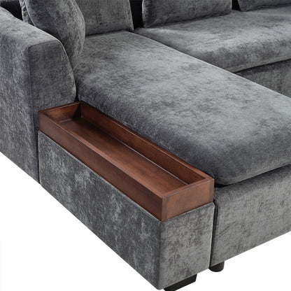 Modern L Shaped Sofa With Storage And Upholstery