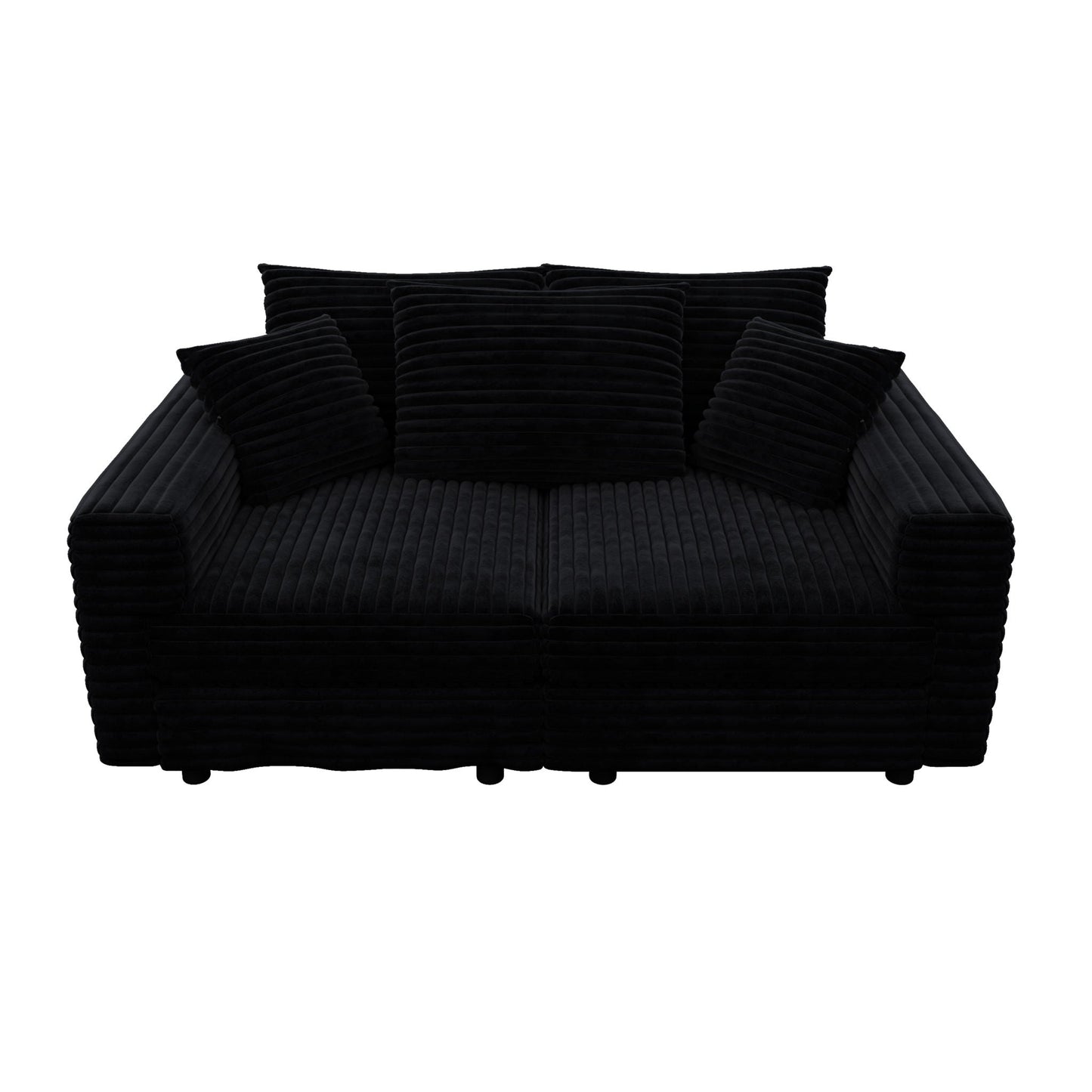Deep Seat Sofa Bed With Ottoman and Soft Pillows