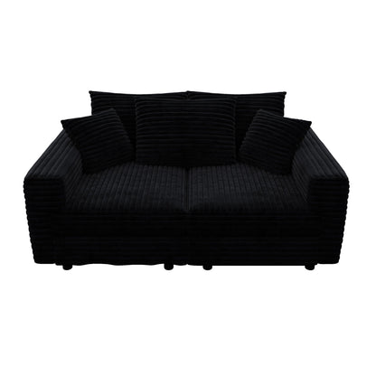 Deep Seat Sofa Bed With Ottoman and Soft Pillows