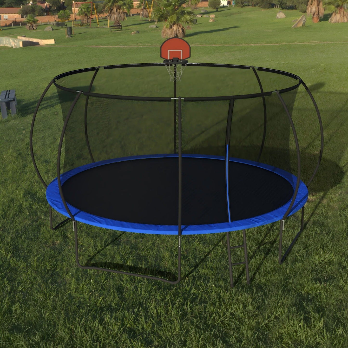 14 Ft Outdoor Trampoline with Basketball Hoop