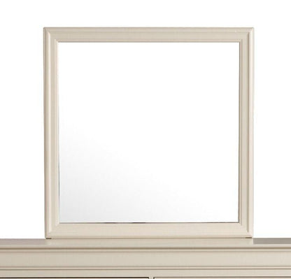 Traditional wall mirror with cream wood veneer frame by HouseOfZazla on Tampa Home & Garden Store