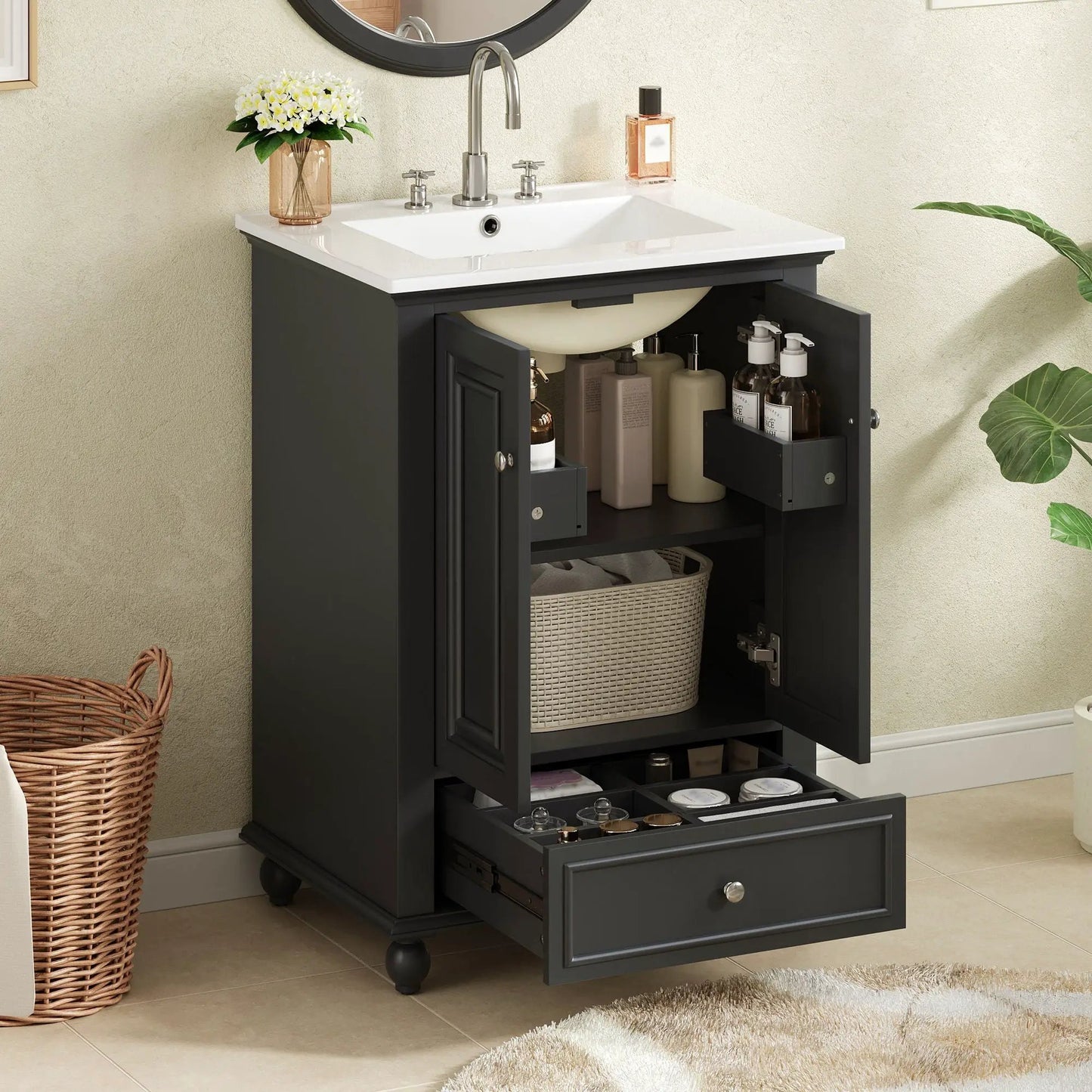 Modern Bathroom Vanity With Sink and Drawer