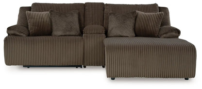 Top Tier Corduroy Reclining Sectional with Chaise