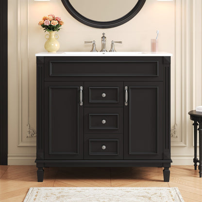Bathroom Vanity With Ceramic Sink and Storage