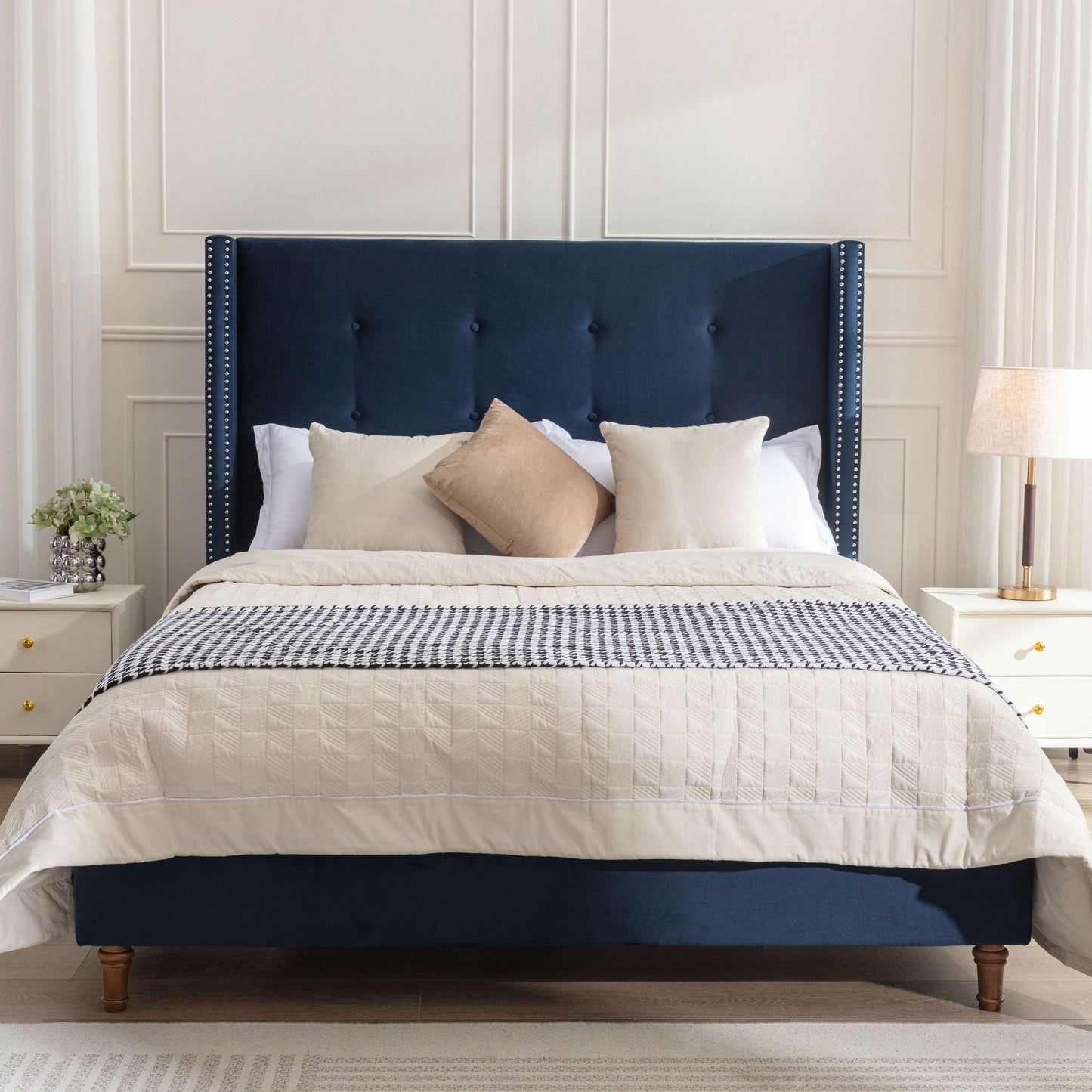 Peyton Upholstered Bed and a 54 Inch Headboard