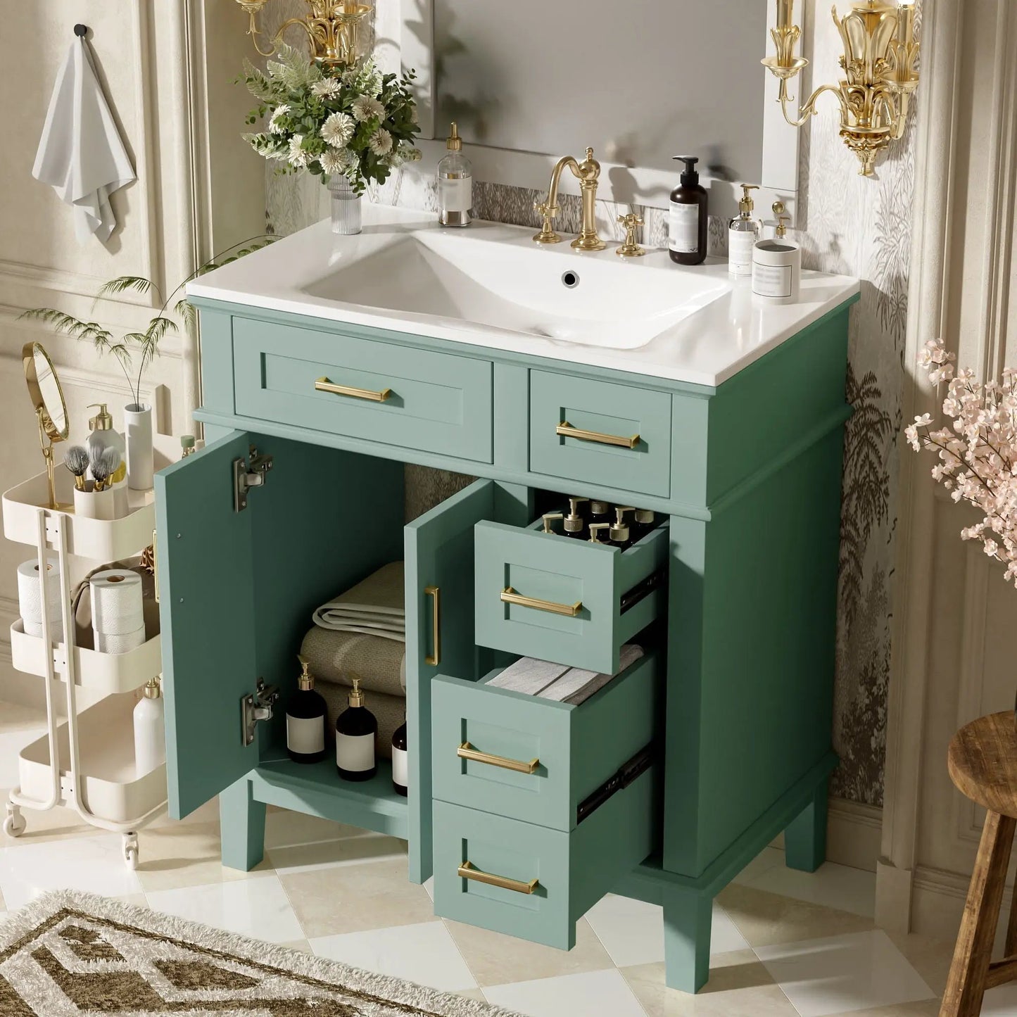 Modern Bathroom Vanity with Sink and Storage