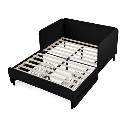 Upholstered Platform Sofa Bed with Drawers