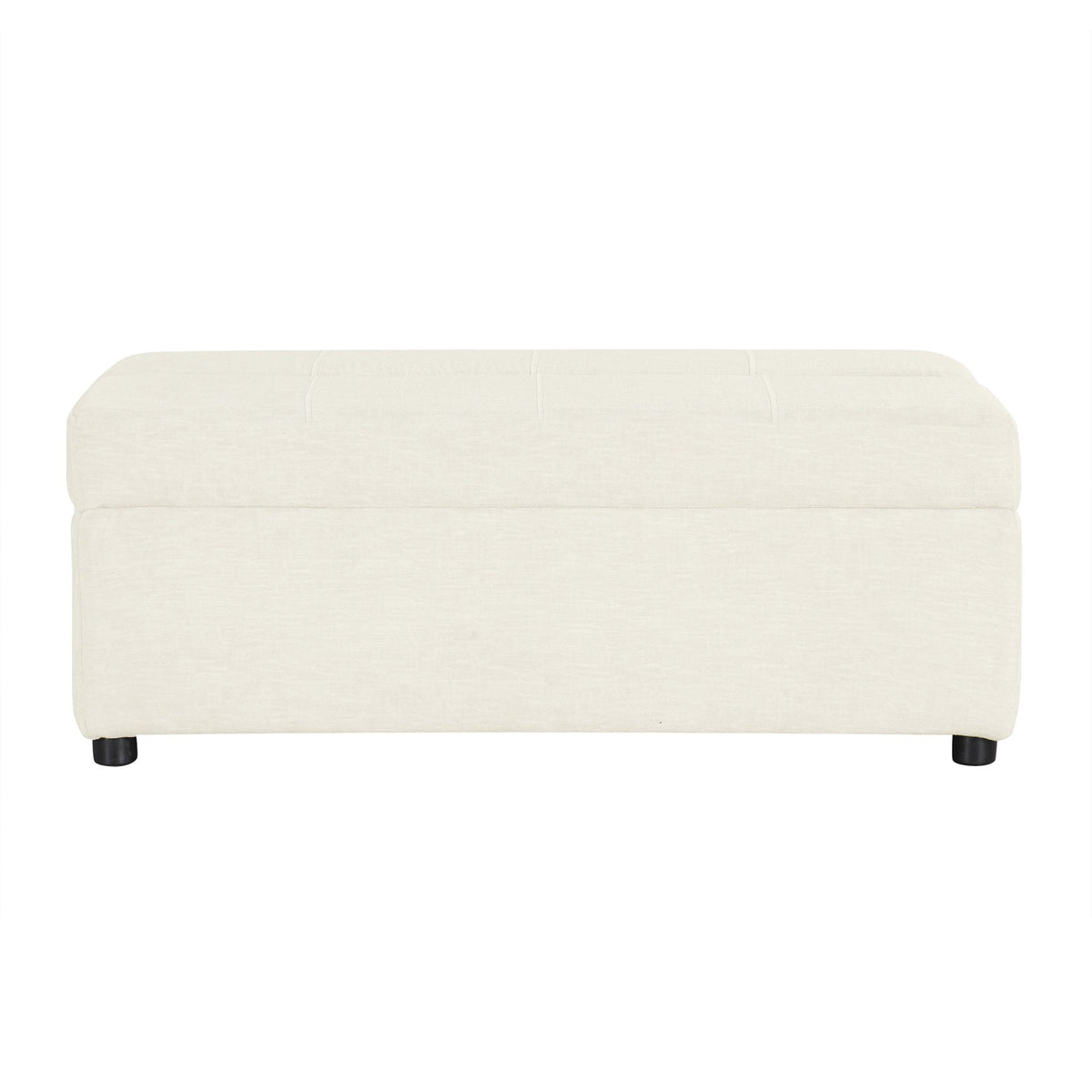 Twin-size folding ottoman sleeper bed in beige fabric with rounded edges and black legs on Tampa Home & Garden Store