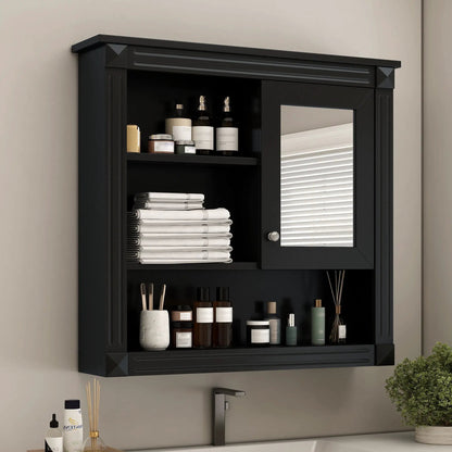 Wall Mounted Cabinet With Mirror and Shelves