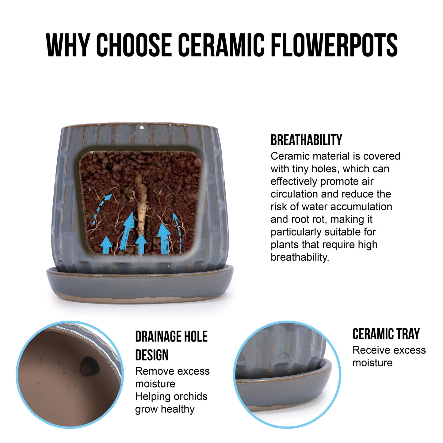 Handmade Ceramic Garden Pot and Planter Set
