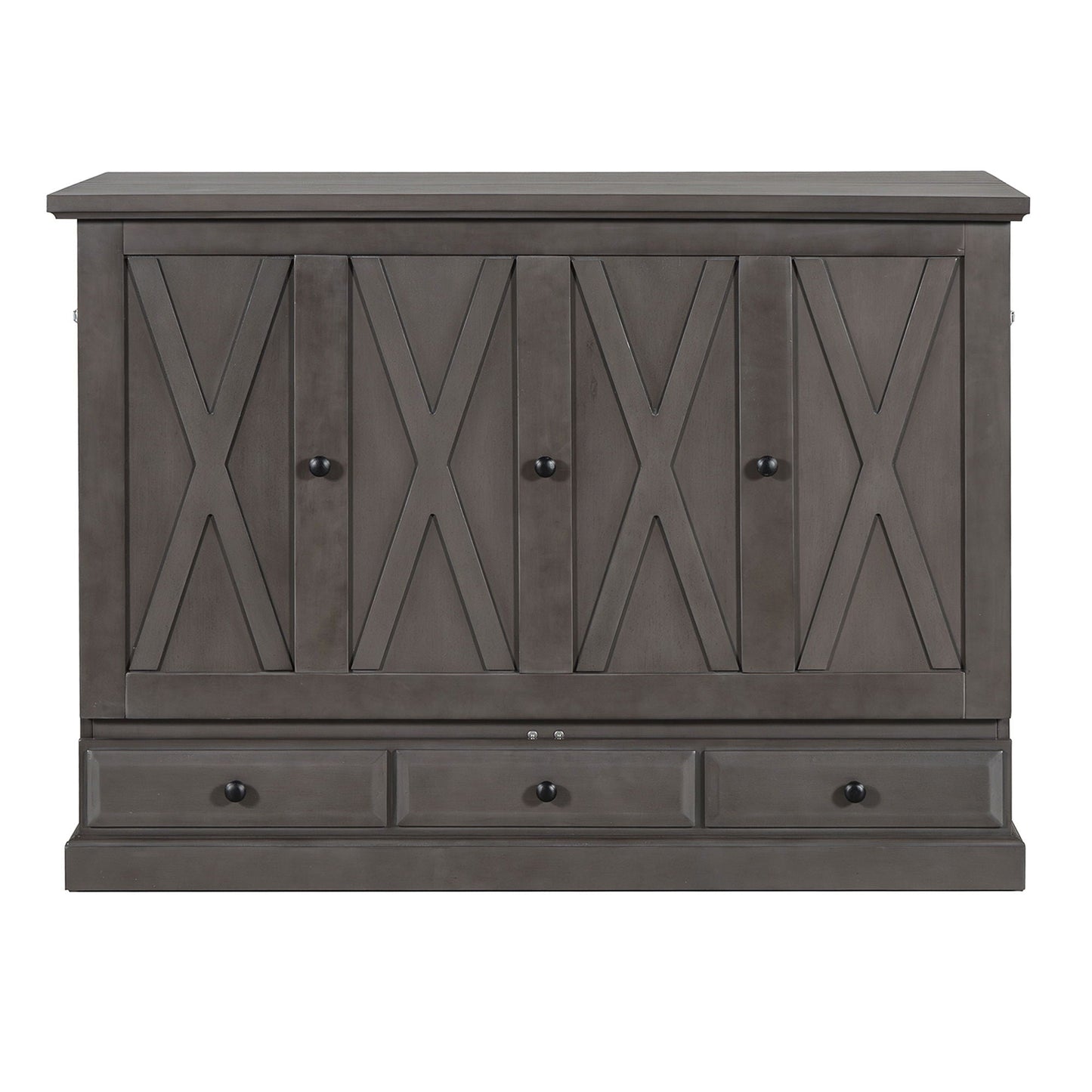 Solid Pine Murphy Bed Chest Cabinet Bed with charging station and storage drawer HouseOfZazla on Tampa Home & Garden Store