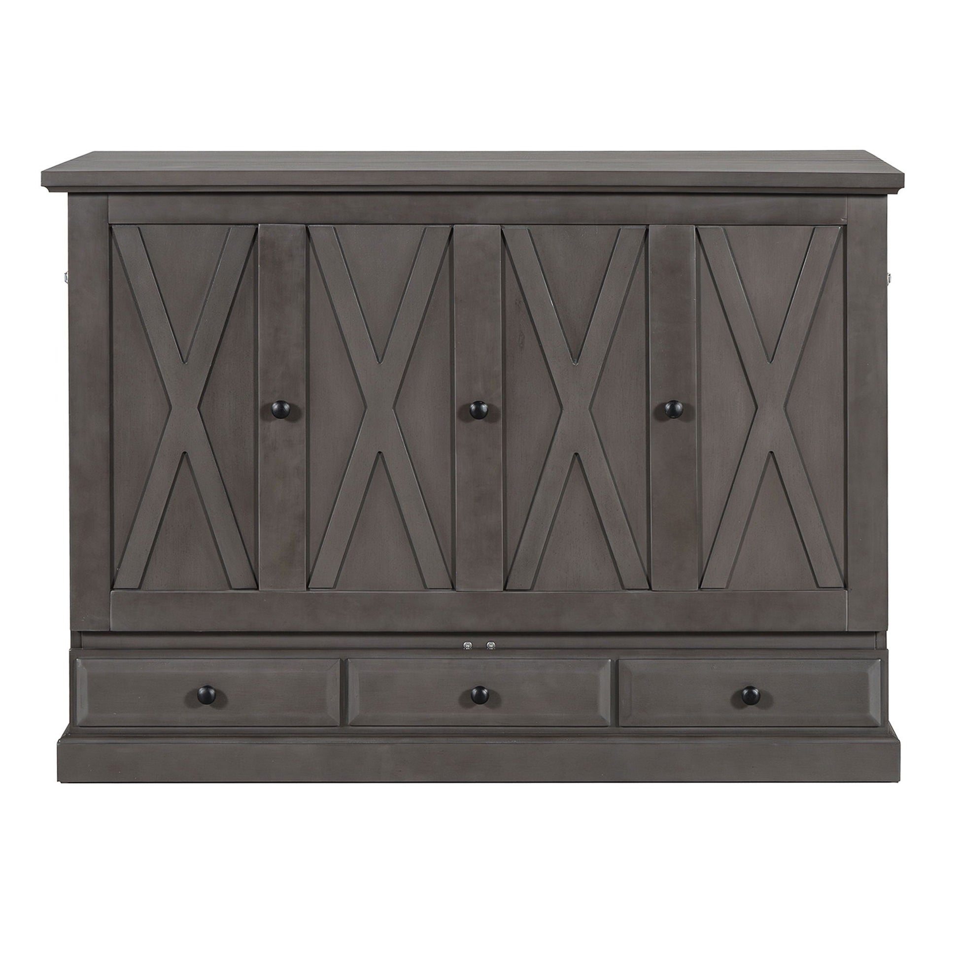 Solid Pine Murphy Bed Chest Cabinet Bed with charging station and storage drawer HouseOfZazla on Tampa Home & Garden Store