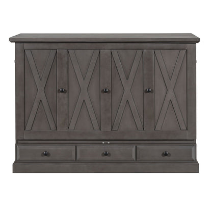 Solid Pine Murphy Bed Chest Cabinet Bed with charging station and storage drawer HouseOfZazla on Tampa Home & Garden Store