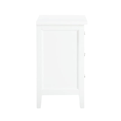 3 Drawer Nightstand with Metal Glides, white finish, HouseOfZazla accent nightstand on Tampa Home & Garden Store