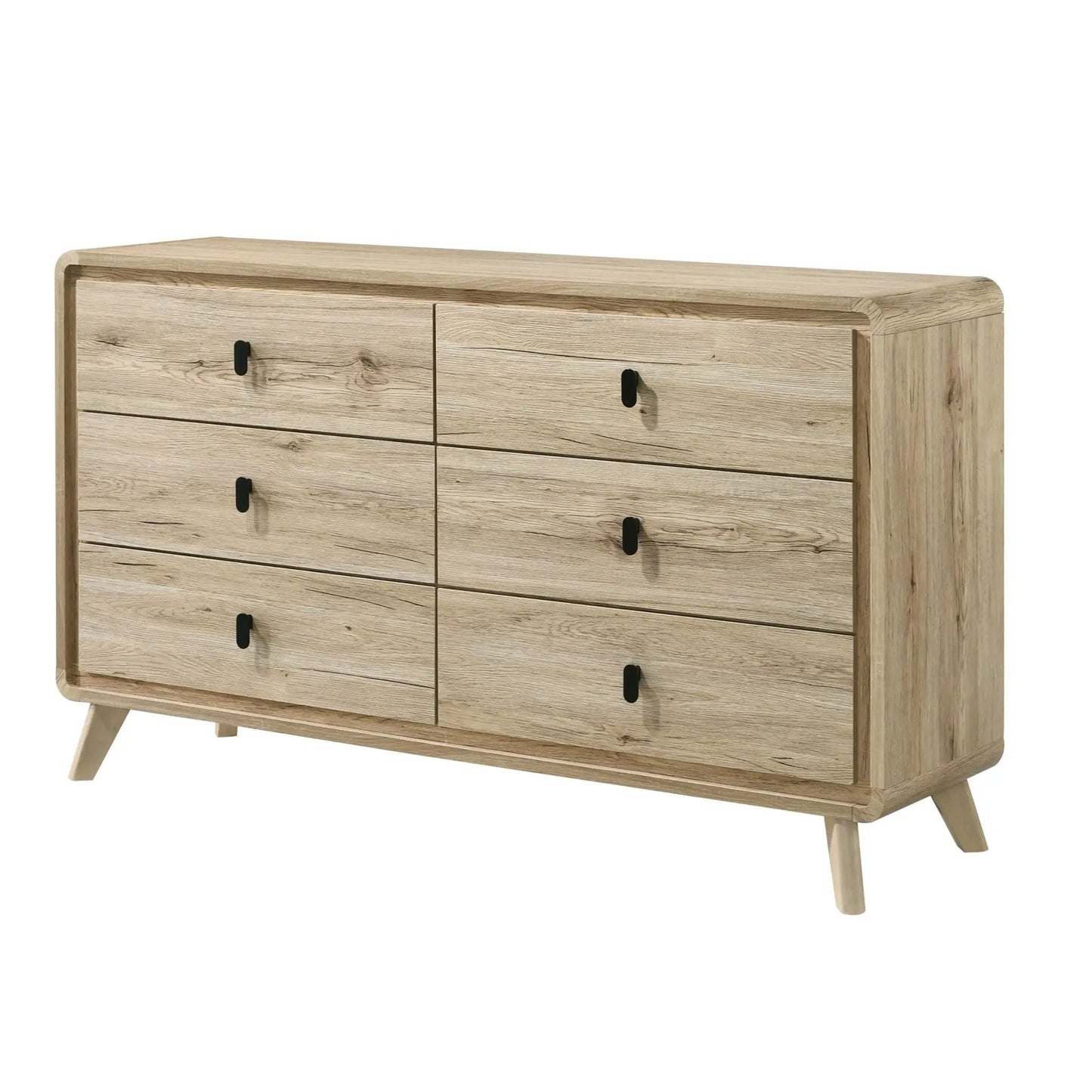 Beige Dresser With Six Drawers Storage Unit