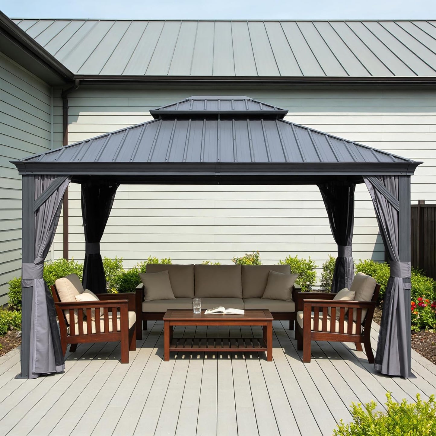11 X 13 Ft Outdoor Gazebo and a Steel Cover