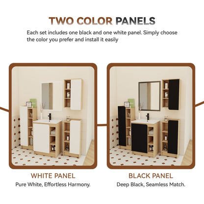 4 Piece Bathroom Vanity Set with Sink, storage by HouseOfZazla, white & black panels on Tampa Home & Garden Store