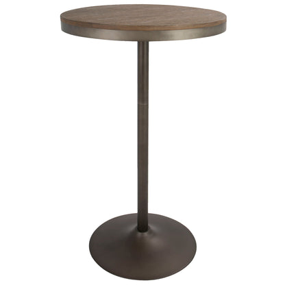 Dakota Industrial adjustable dinette table brown wood top with metal base HouseOfZazla on Tampa Home & Garden Store