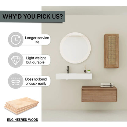Modern Wall Mounted Vanity With Resin Sink