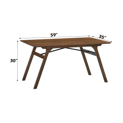Seven Piece Walnut Dining Table and Side Chairs