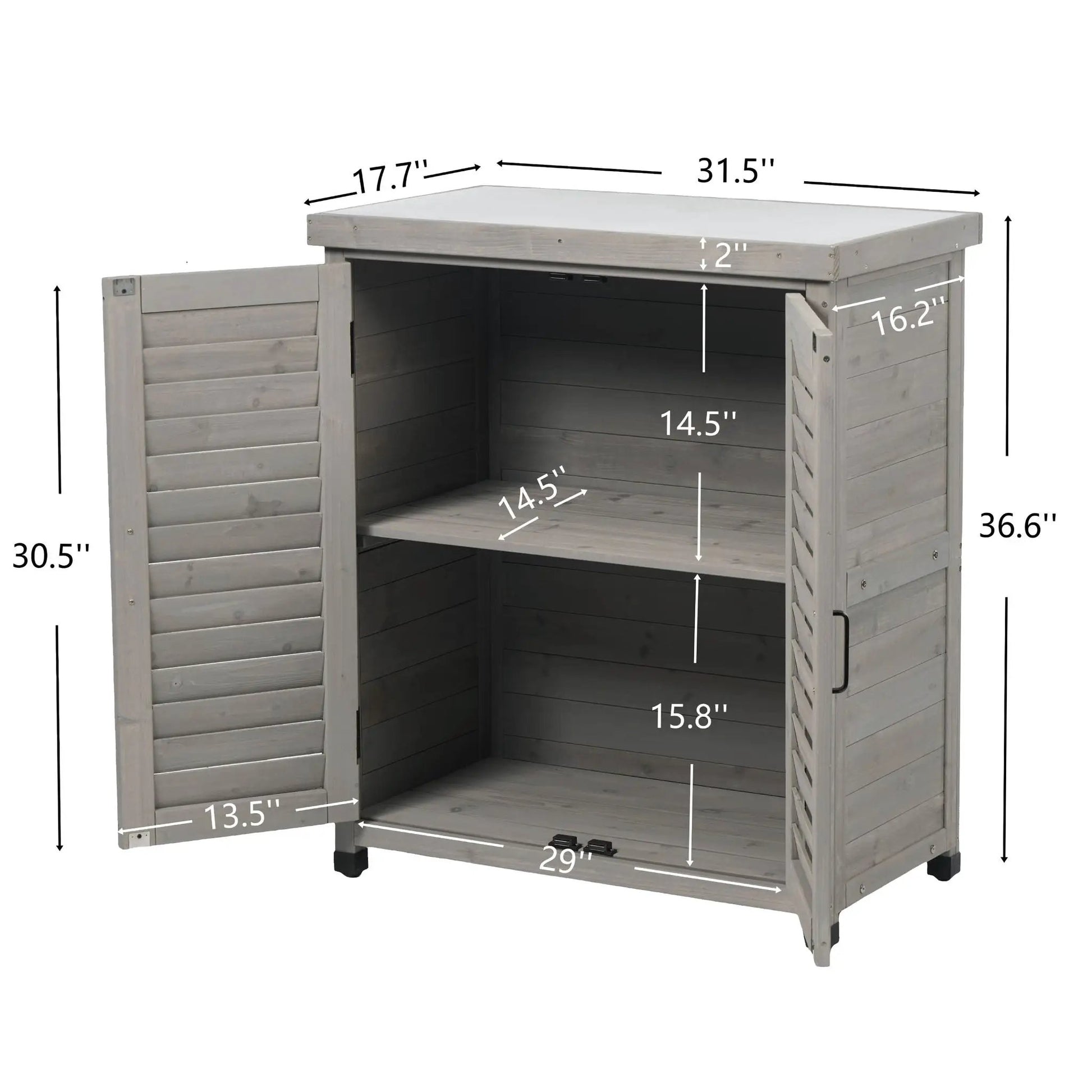 Potting bench with storage cabinet and metal top in weathered gray by Unique Piece Furniture on Tampa Home & Garden Store