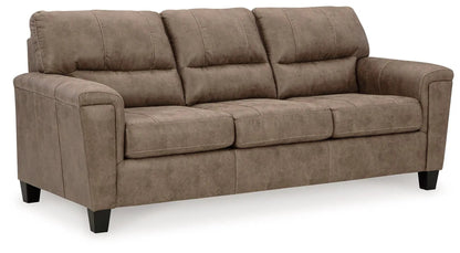 Navi Fossil sofa, 3-seat stationary tan-brown faux leather by Unique Piece Furniture on Tampa Home & Garden Store