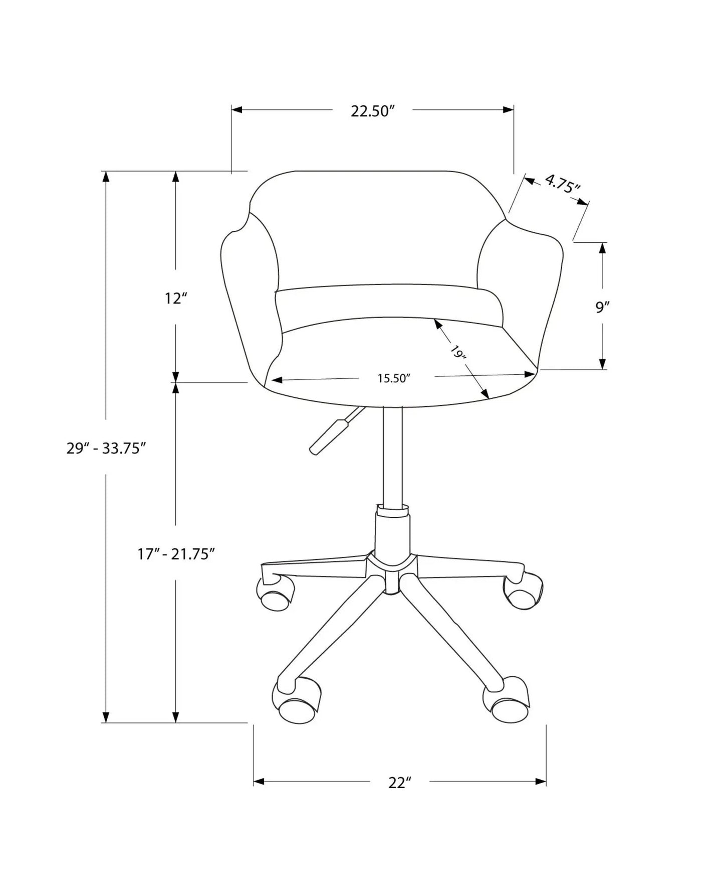 Office Chair with Adjustable Height and Swivel
