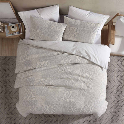 Paisley Ivory Cotton Matelassé Comforter Set