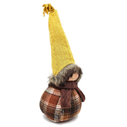 Gnomes decorations set of 2 brown and yellow knit figures on Tampa Home & Garden Store