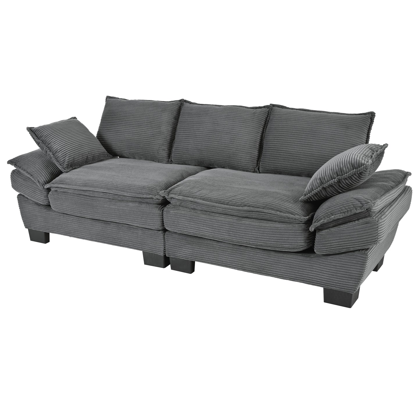Modern Corduroy Sofa and the Curved Frame