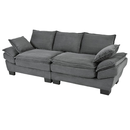 Modern Corduroy Sofa and the Curved Frame