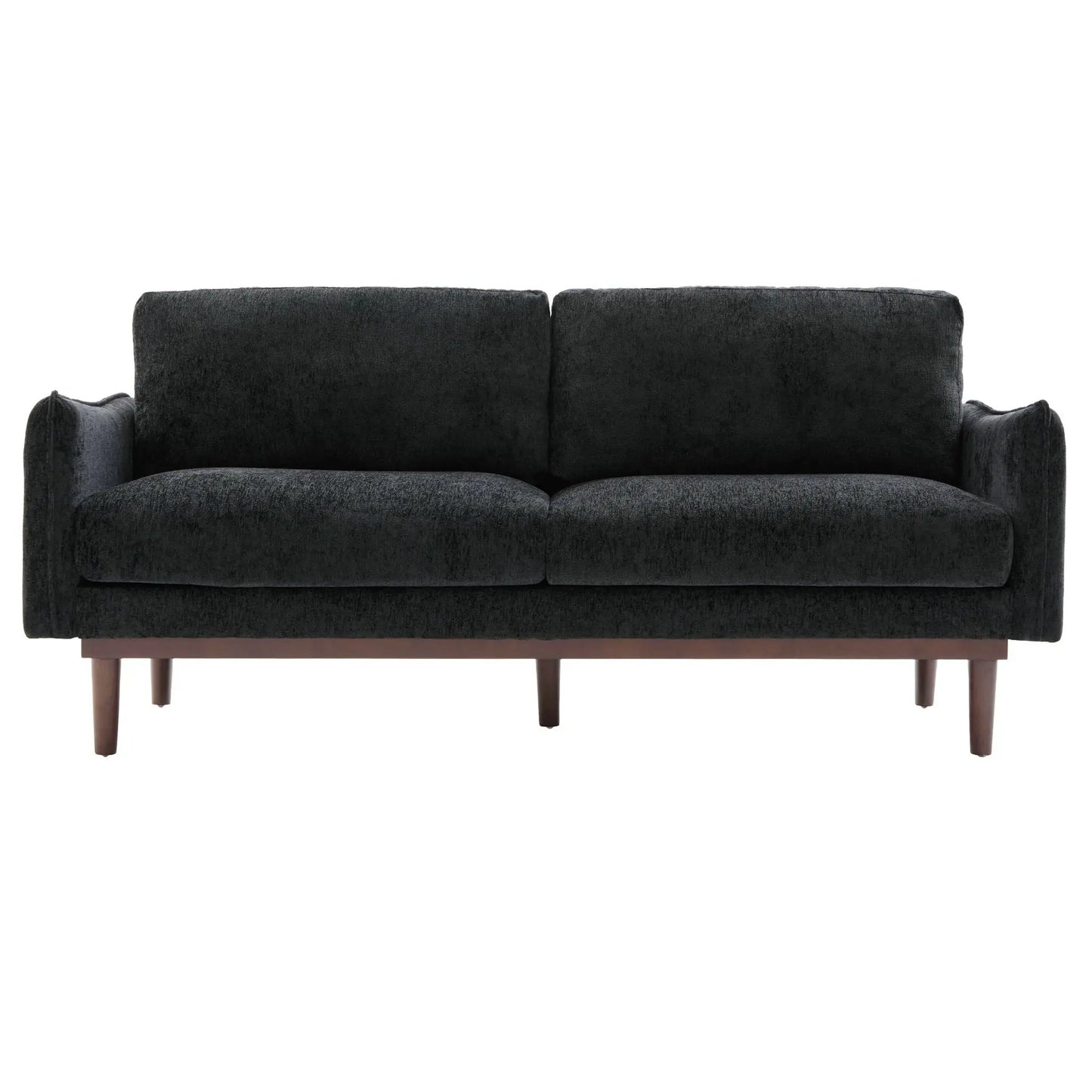 Loveseat sofa in dark charcoal fabric with wooden legs by Unique Piece Furniture on Tampa Home & Garden Store