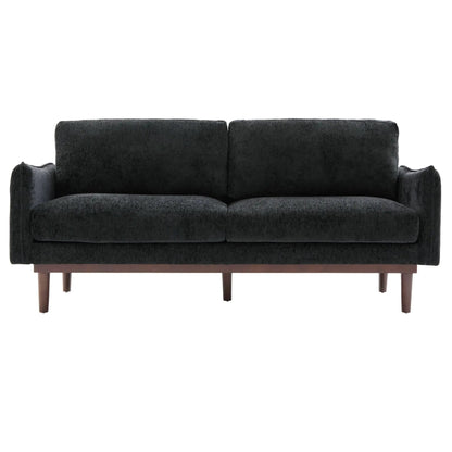 Loveseat sofa in dark charcoal fabric with wooden legs by Unique Piece Furniture on Tampa Home & Garden Store
