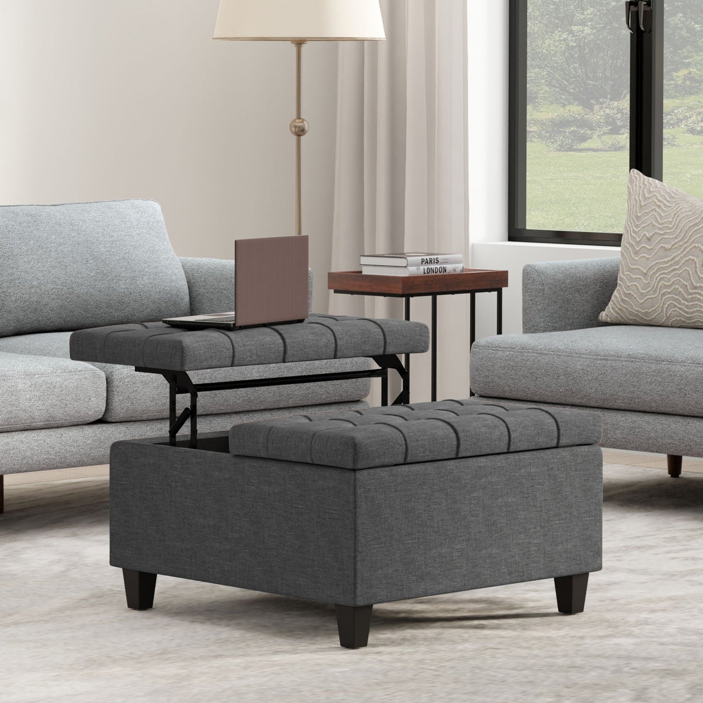 Harrison Upholstered Coffee Table Storage Ottoman