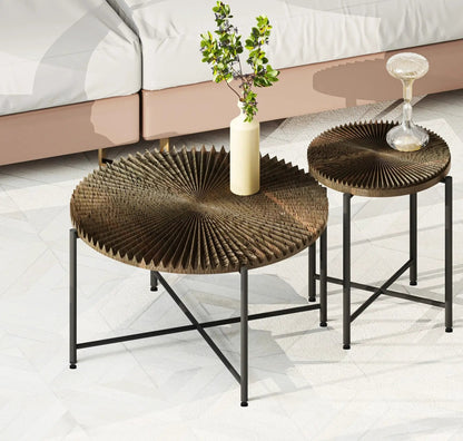 Radial Pattern Coffee and End Table Cover Set