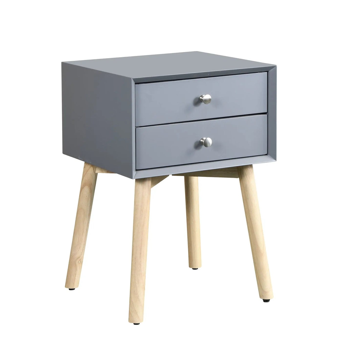 Side Table With Two Drawers Mid Century Modern