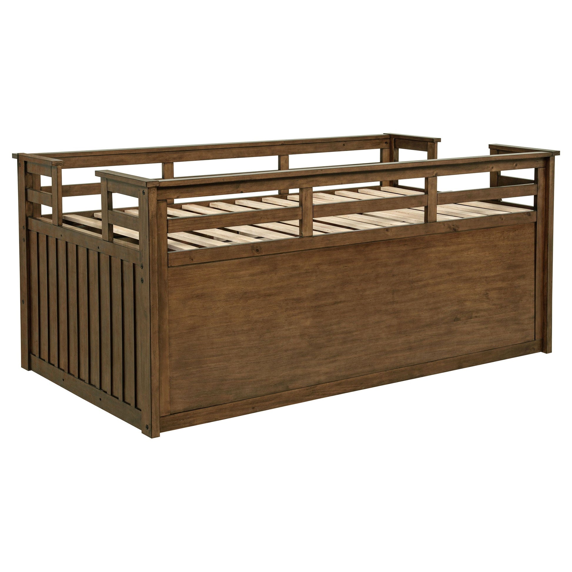 Starboard Captain's Bed with Trundle in warm brown wood frame with slatted base on Tampa Home & Garden Store
