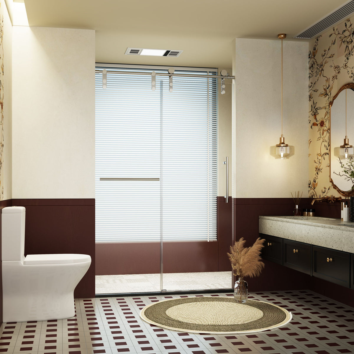 Frameless single sliding shower door with towel rail and handle by HouseOfZazla in bathroom on Tampa Home & Garden Store