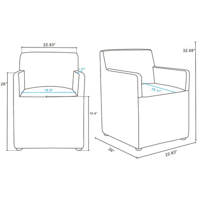 Anna Modern Square Armchair with Foam Cushion