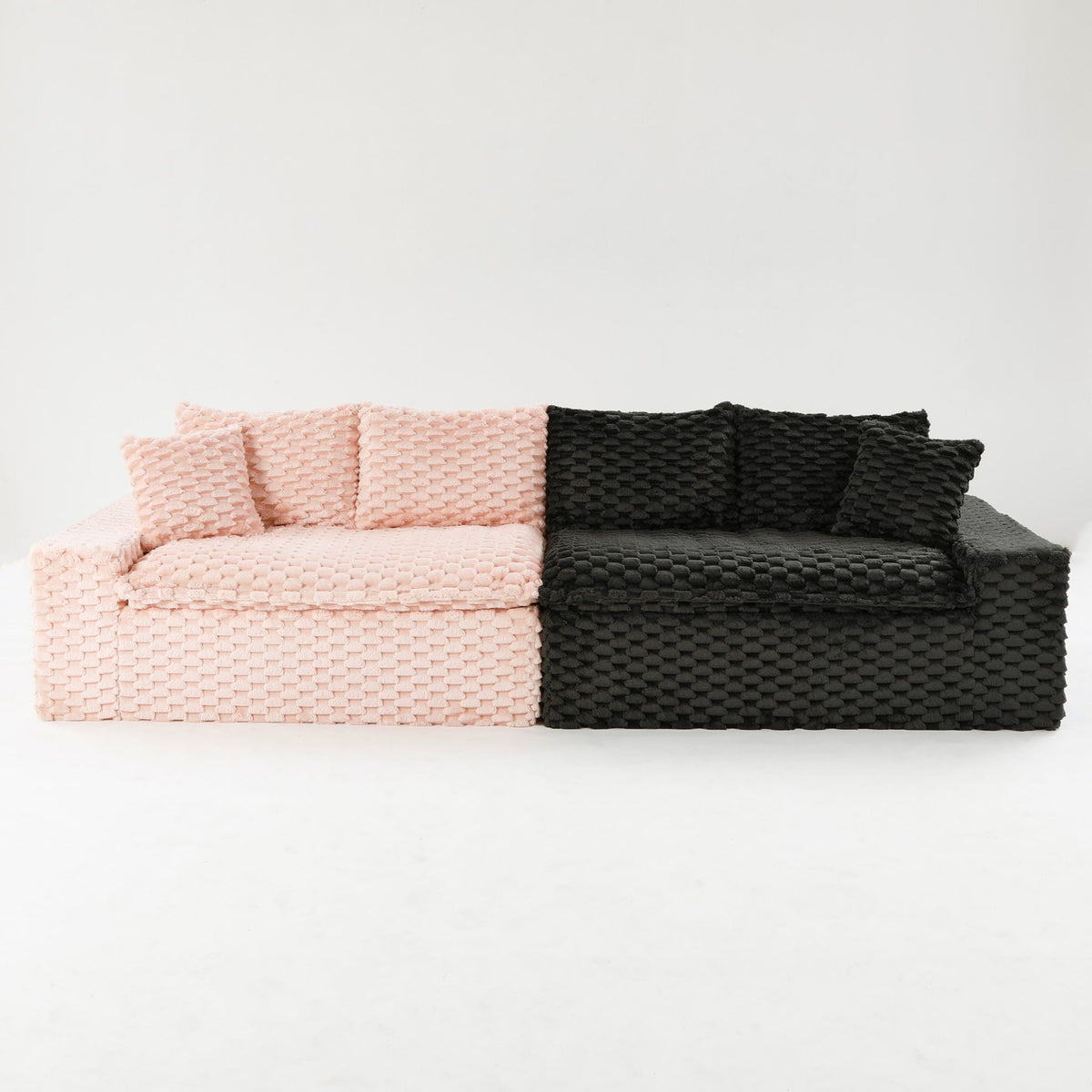 Modular Four Seater Sofa In Pink And Black