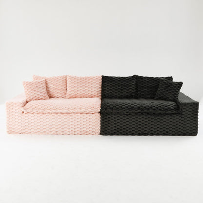 Modular Four Seater Sofa In Pink And Black