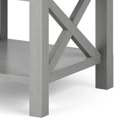Kitchener Handcrafted Console Table with graywash finish and crisscross X-brace legs on Tampa Home & Garden Store