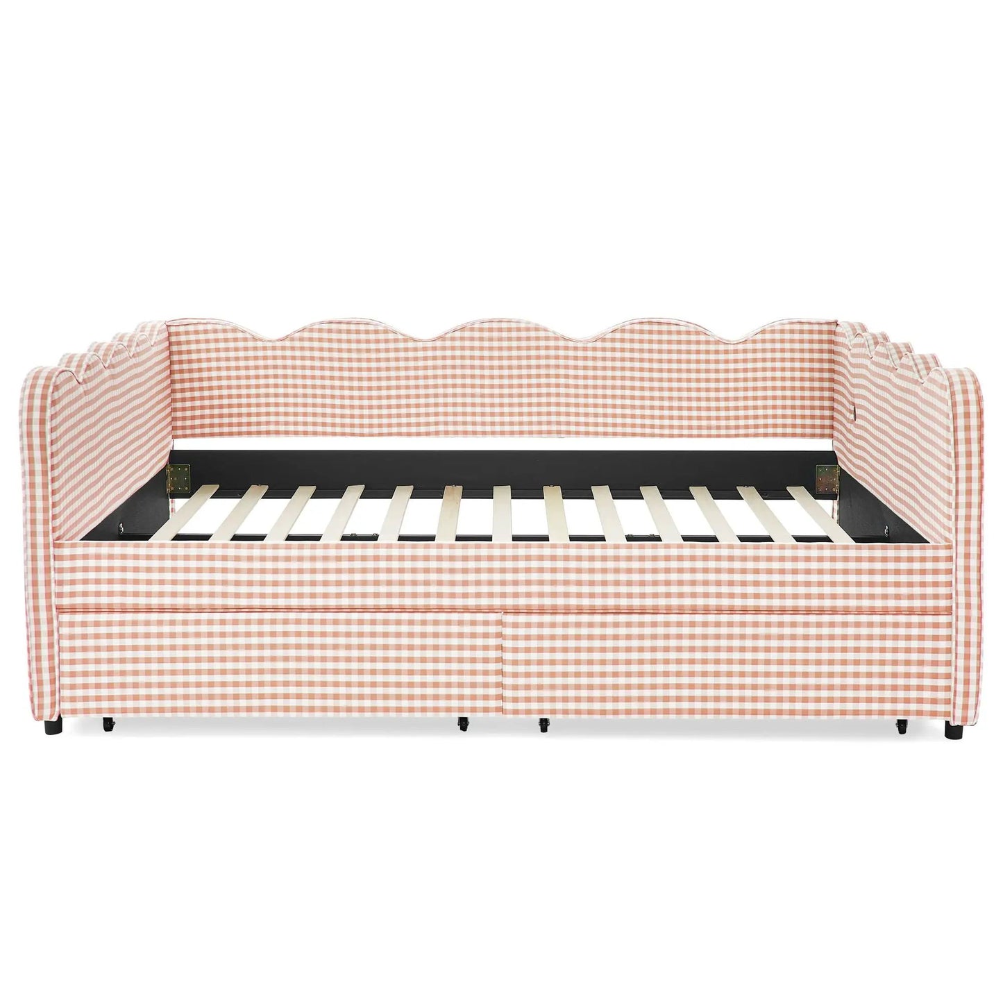 Gingham Daybed With USB Port and Wave Design